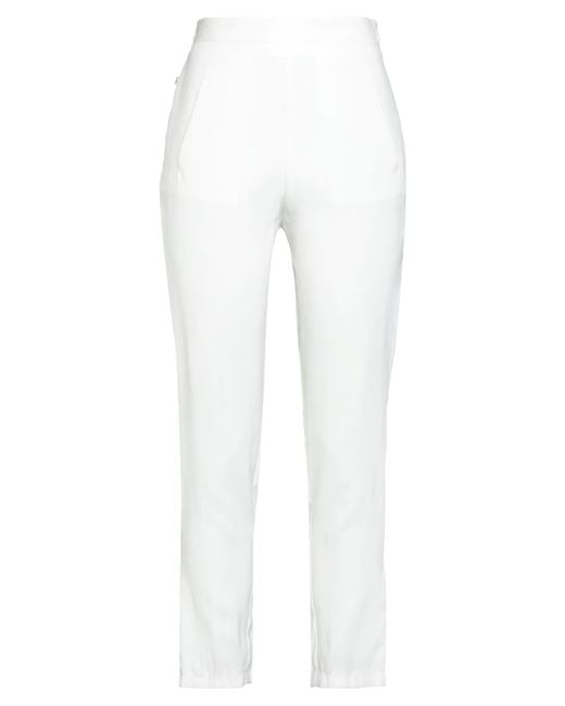 Jijil White Pants Viscose, Polyester
