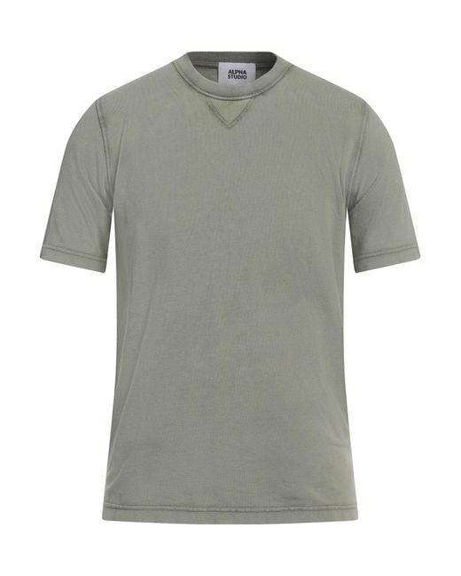 Alpha Studio Gray T-Shirt Cotton for men