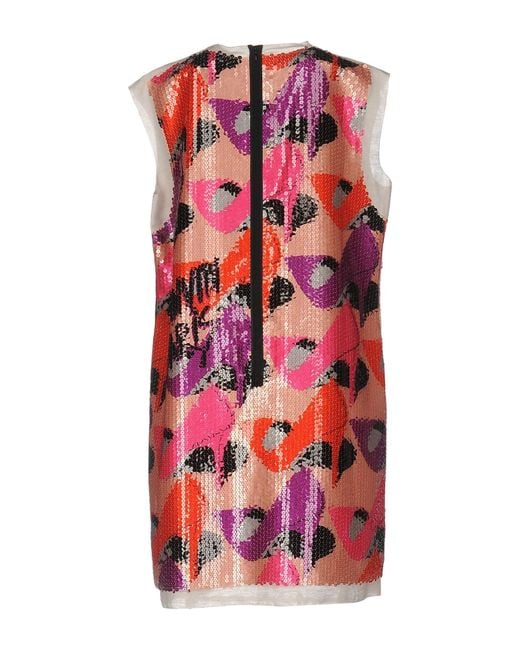 Lanvin Red Mini Dress Polyester, Polyamide, Cotton, Linen, Silk