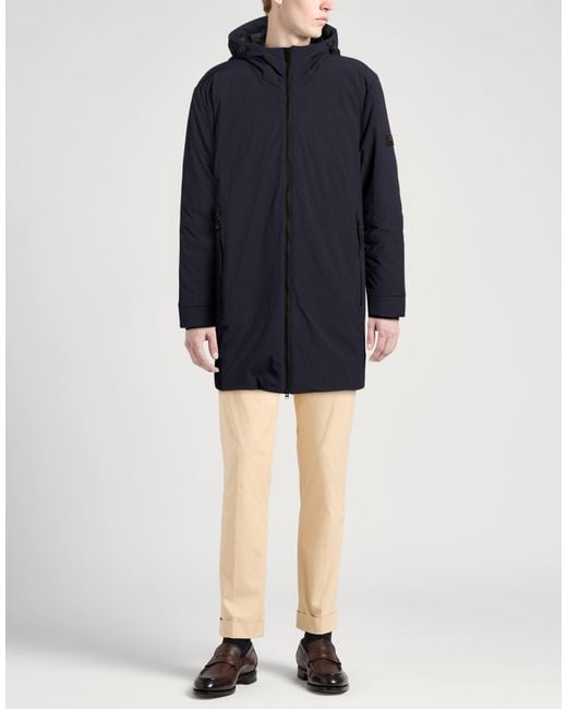 Peuterey Blue Coat Polyester, Elastane for men