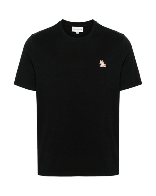 T-Shirt Con Applicazione Chillax Fox di Maison Kitsuné in Black da Uomo