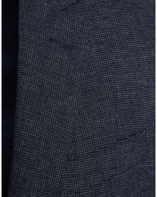 Hackett Blue Suit Linen, Polyester, Elastane for men