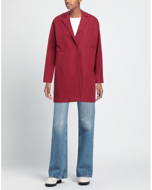 Annie P Red Overcoat & Trench Coat