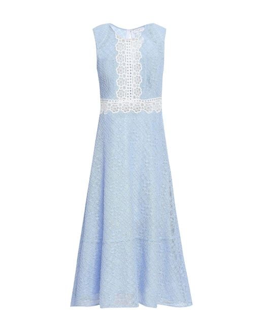 Sandro Blue Sky Midi Dress Cotton, Polyamide, Polyester, Viscose