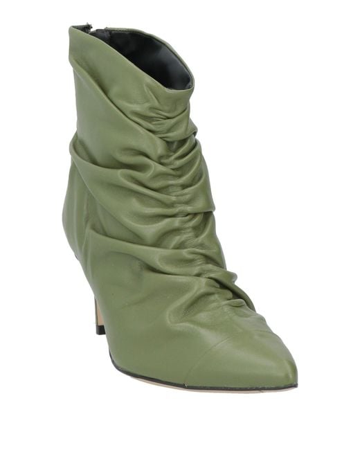 Miss Unique Green Ankle Boots
