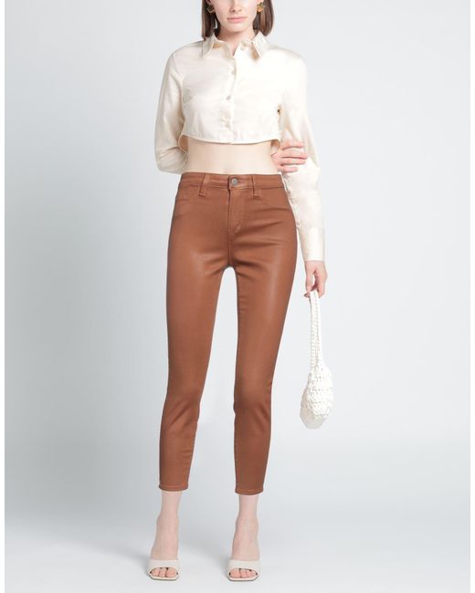 L'Agence Brown Pants Cotton, Elastane