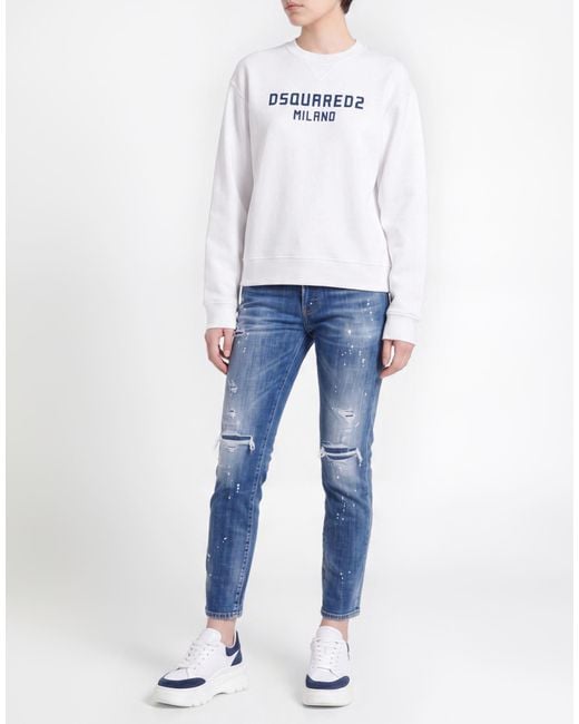DSquared² White Sweatshirt Cotton