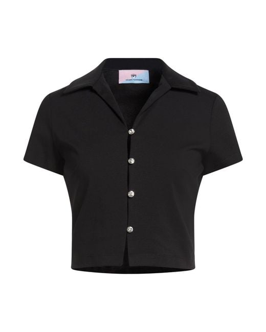 Chiara Ferragni Black Shirt Cotton, Polyamide, Elastane