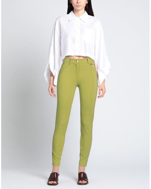 Elisabetta Franchi Green Pants Viscose, Cotton, Polyamide, Elastane