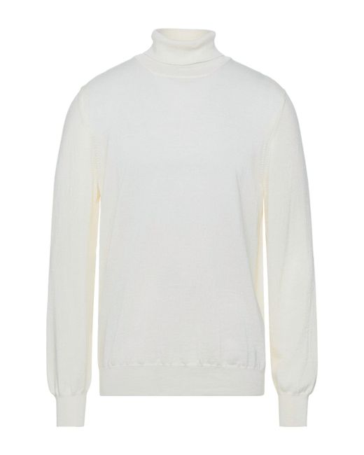 Gran Sasso White Turtleneck Virgin Wool for men