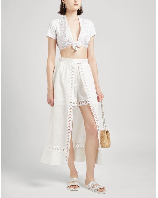 Sandro White Shorts & Bermuda Shorts Linen, Polyester, Cotton