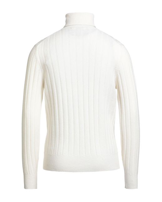 Brunello Cucinelli White Cashmere Turtleneck Cashmere for men