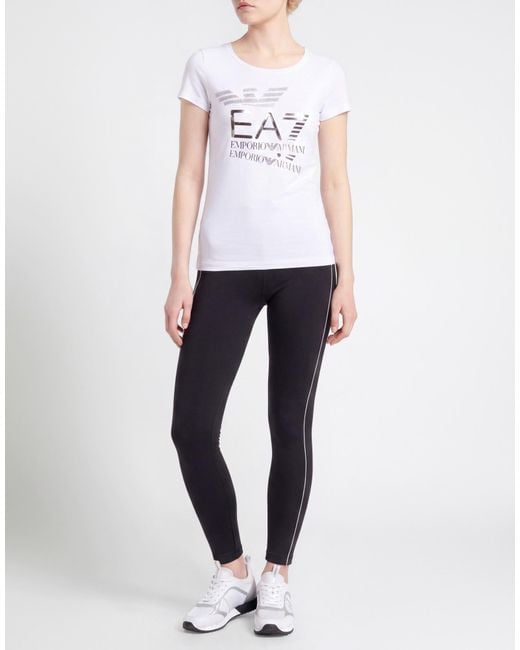 EA7 White T-Shirt Cotton, Elastane