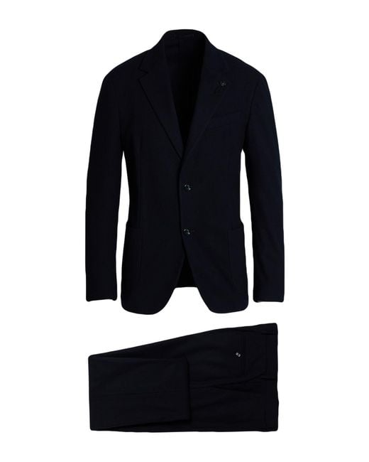 Lardini Blue Midnight Suit Polyester, Viscose, Elastane for men