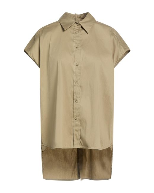 Semicouture Green Khaki Shirt Cotton, Polyester, Elastane
