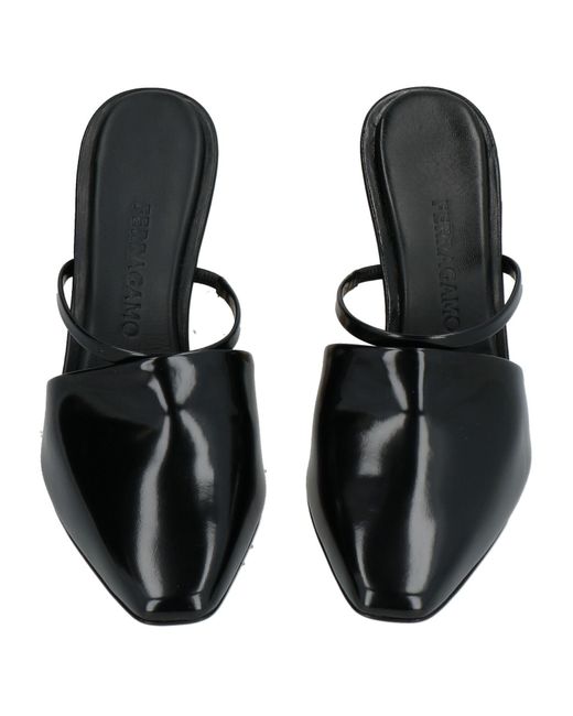 Ferragamo Black Mules & Clogs Calfskin