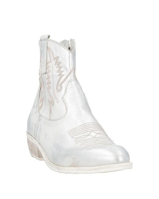 Divine Follie White Ankle Boots Leather