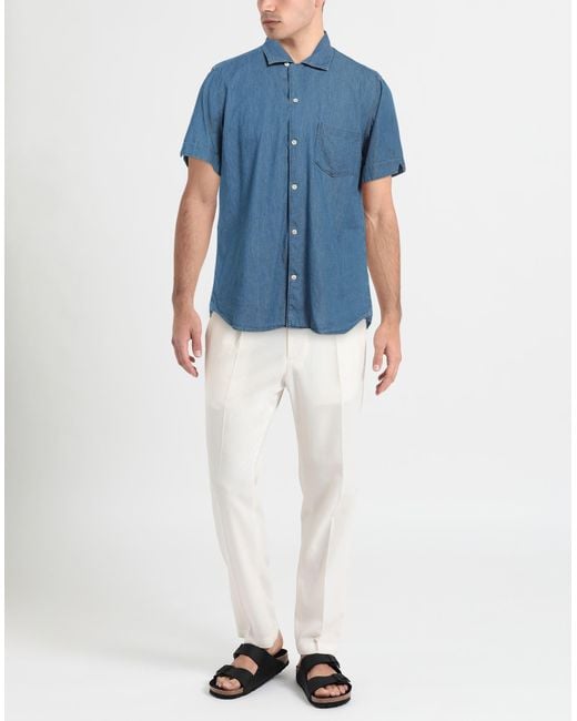 Camisa vaquera Tintoria Mattei 954 de hombre de color Blue