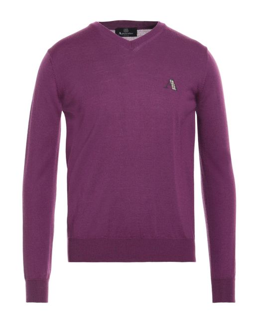Aquascutum Purple Sweater for men