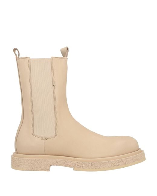 Officine Creative Natural Cream Ankle Boots Leather