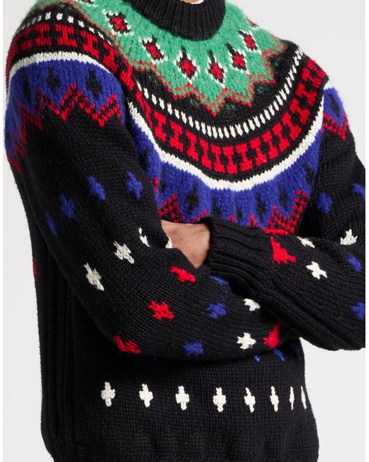 Moncler Black Sweater Virgin Wool, Polyamide, Wool, Alpaca Wool for men