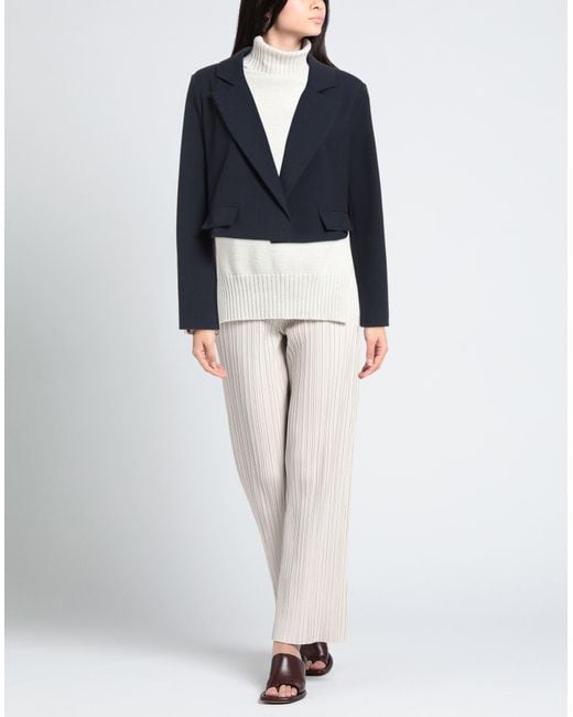Soallure Blue Blazer Polyester, Viscose, Elastane