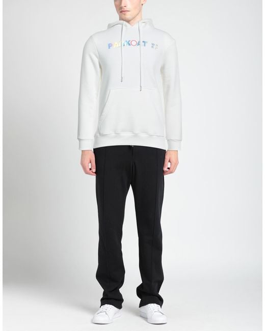 Parkoat White Sweatshirt Cotton, Polyester for men
