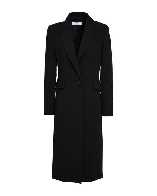 Caractere Black Overcoat & Trench Coat Polyester