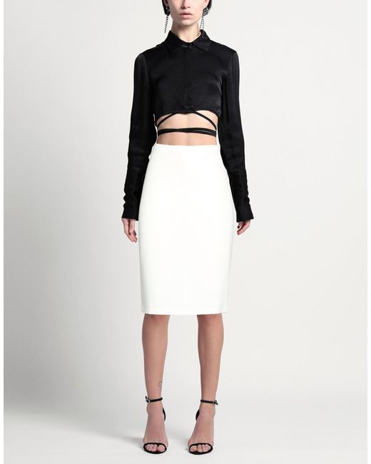 D'ANDREA COLLECTION White Midi Skirt Polyester