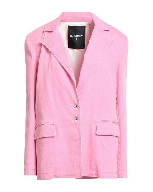 Patrizia Pepe Pink Blazer Cotton, Elastane