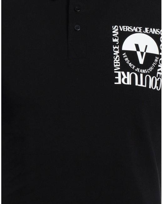 Versace Black Polo Shirt Cotton, Elastane for men