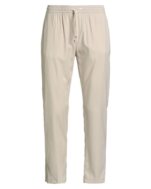 Alpha Studio Natural Cream Pants Polyester, Viscose, Elastane for men