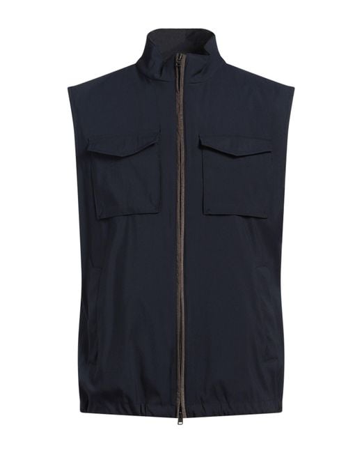 Herno Blue Midnight Vest Virgin Wool, Polyamide, Elastane, Polyurethane for men