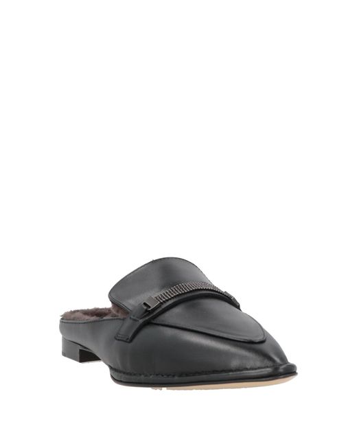 Peserico Black Mules & Clogs Leather