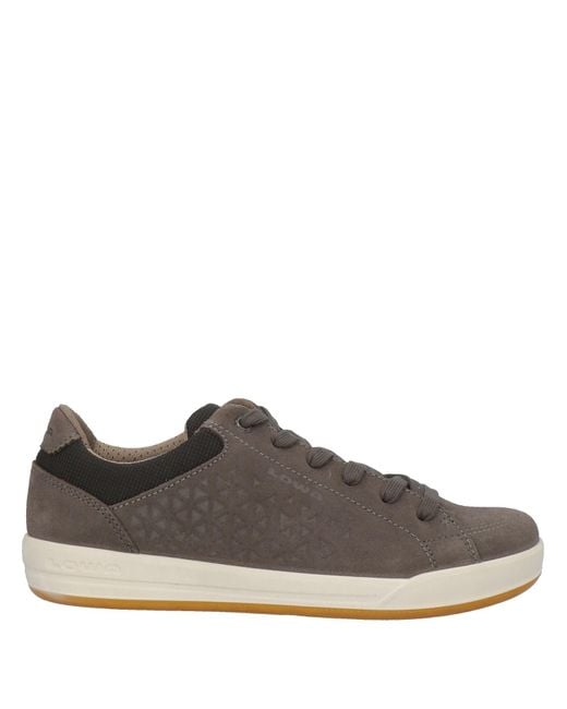 Lowa Brown Lead Sneakers Soft Leather, Textile Fibers