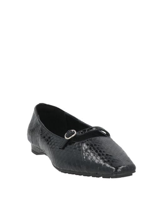 SEBAS. Black Ballet Flats Leather