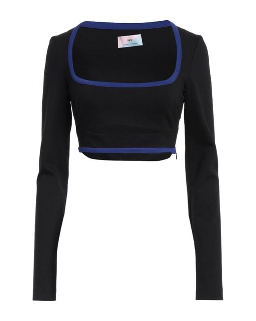 Chiara Ferragni Black Top Viscose, Polyamide, Elastane