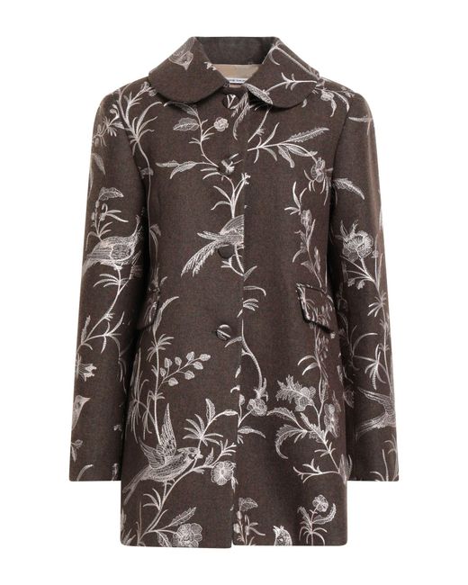 Paul & Joe Brown Coat Polyester, Wool, Viscose