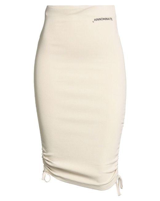 hinnominate White Midi Skirt Cotton, Elastane