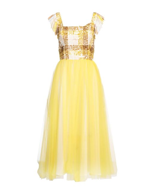 Elisabetta Franchi Yellow Midi Dress