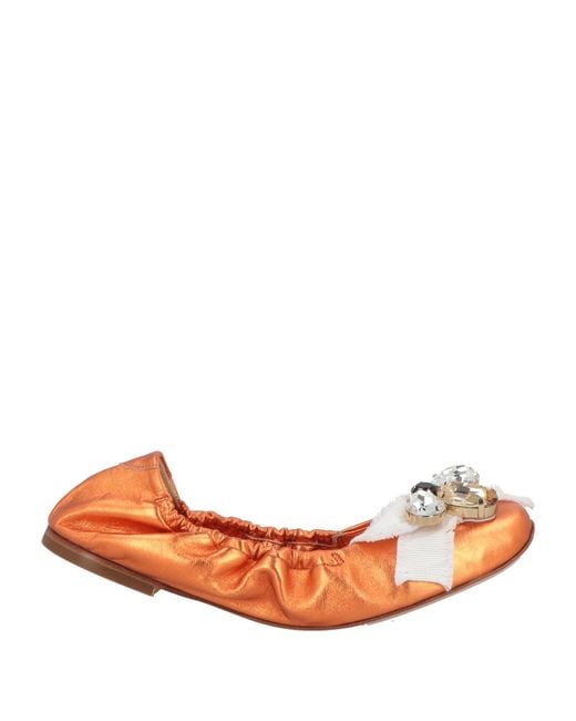 Casadei Orange Ballet Flats