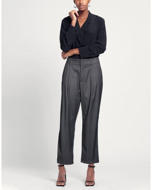 Soallure Gray Pants Polyester, Viscose, Elastane