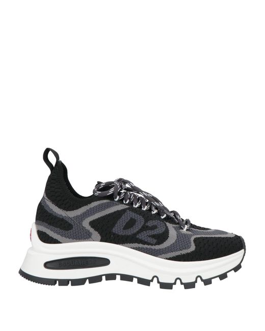 DSquared² Black Sneakers Textile Fibers