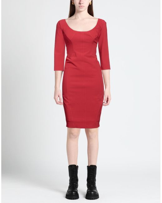 Elisabetta Franchi Red Midi Dress