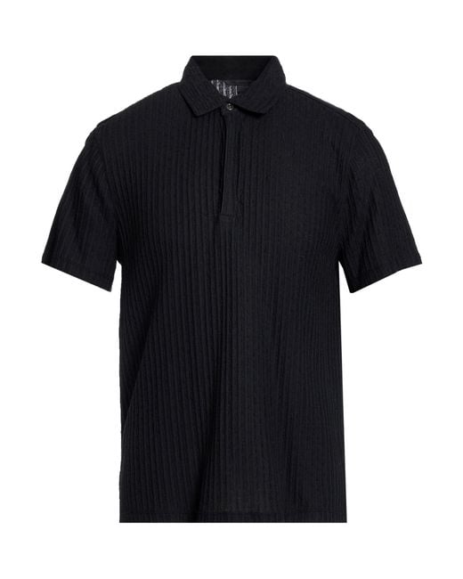 John Varvatos Black Polo Shirt Cotton, Silk for men
