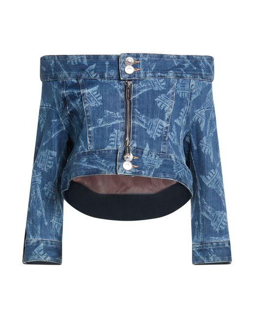 DSquared² Blue Denim Outerwear Cotton, Elastane