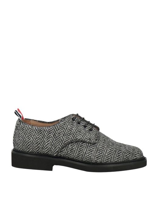 Thom Browne Gray Lace-Up Shoes Textile Fibers for men