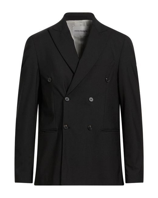Amaranto Black Blazer for men