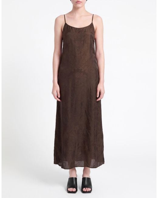 Uma Wang Brown Midi Dress Viscose, Cupro
