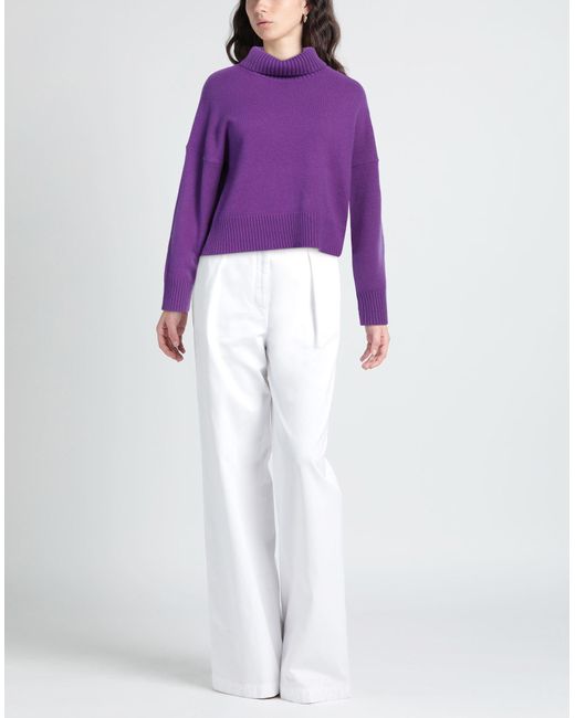 Maje Purple Turtleneck Cashmere, Polyamide, Elastane